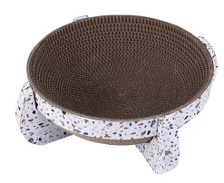 Wouapy - Griffoir Navette Terrazo pour Chats - 35x35x13cm