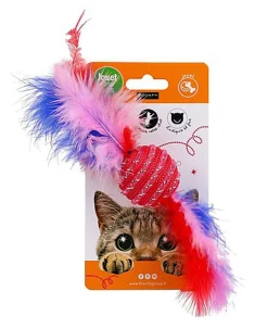 Wouapy -  Jouet Balle avec Plumes pour Chat - 25cm