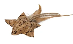 Wouapy - Jouet Etoile en Liège avec Plumes pour Chat