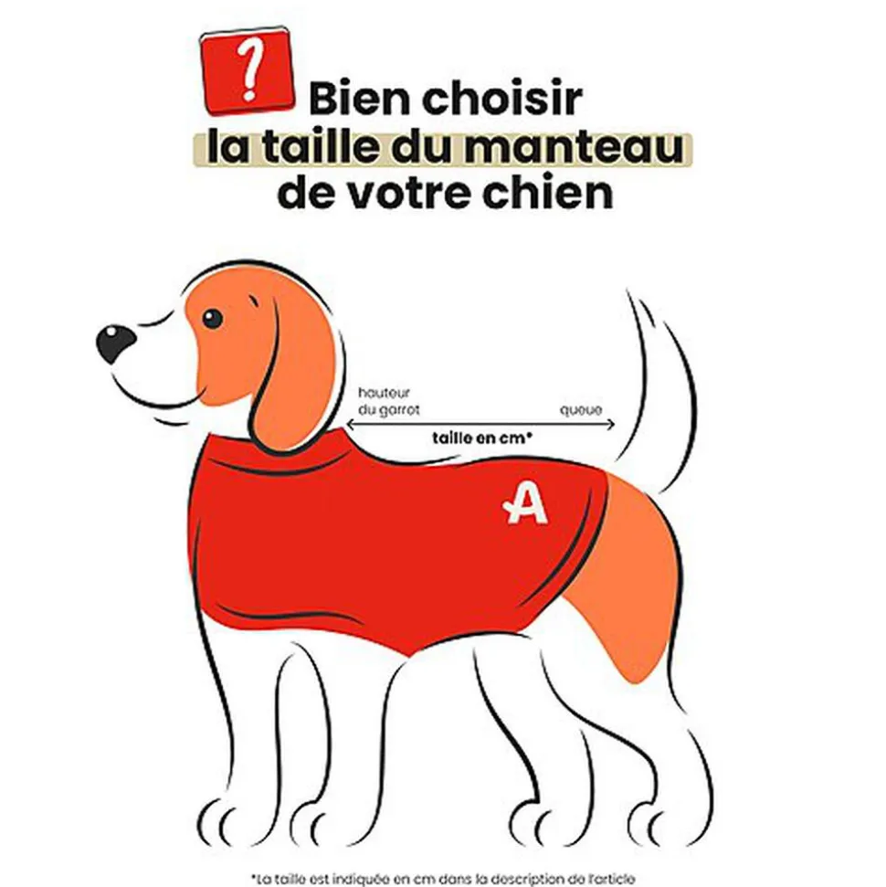 Wouapy - Manteau Imperméable Rouge pour Chien - T80
