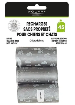 Wouapy - Recharge en Lot de 15 Sacs Propreté pour Distributeur - x3