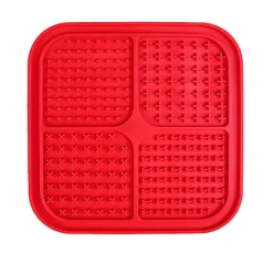 Wouapy - Tapis à Lécher Carré Rouge - 20x20cm
