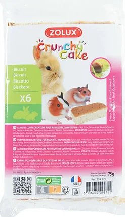 Zolux - Biscuits Crunchy Cake à la Noisette pour Rongeurs - x6