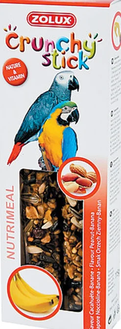Zolux - Friandises Crunchy Stick Cacahuète et Banane pour Perroquets - 115g