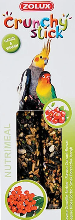 Zolux - Friandises Crunchy Stick Groseille et Sorbier pour Grandes Perruches - 115g