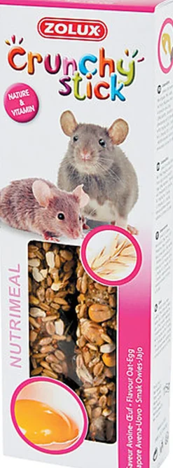Zolux - Friandises Crunchy Stick Avoine et Œuf pour Rat et Souris - 115g