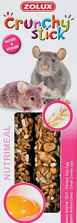 Zolux - Friandises Crunchy Stick Avoine et Œuf pour Rat et Souris - 115g