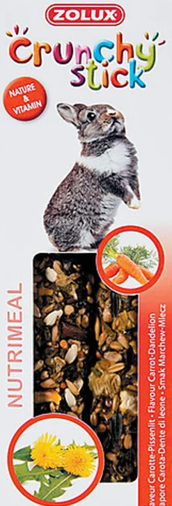 Zolux - Friandises Crunchy Stick Carotte et Pissenlit pour Lapin - 115g
