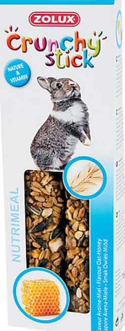 Zolux - Friandises Crunchy Stick Avoine et Miel pour Lapin - 115g