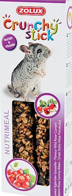 Zolux - Friandises Crunchy Stick Eglantier et Groseille pour Chinchilla - 115g
