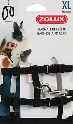Zolux - Kit Harnais et Laisse Noir pour N.A.C