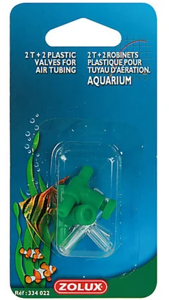 Zolux - Lot de 2 Raccords + 2 Robinets en Plastique pour Pompe à Air d'Aquarium