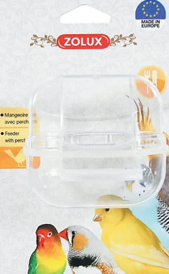 Zolux - Mangeoire Perchoir Transparent pour Oiseaux