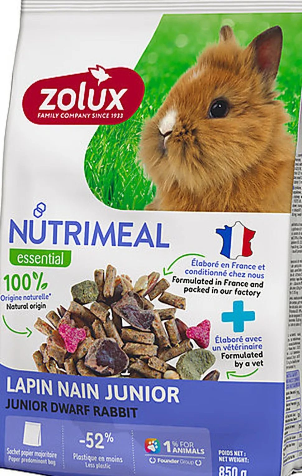 Zolux - Mélange Aliment Nutrimeal Pour Lapin Junior - 850g