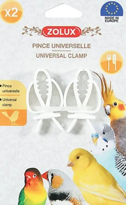Zolux - Pinces Universelles à Aliment pour Oiseaux x2 - Blanc