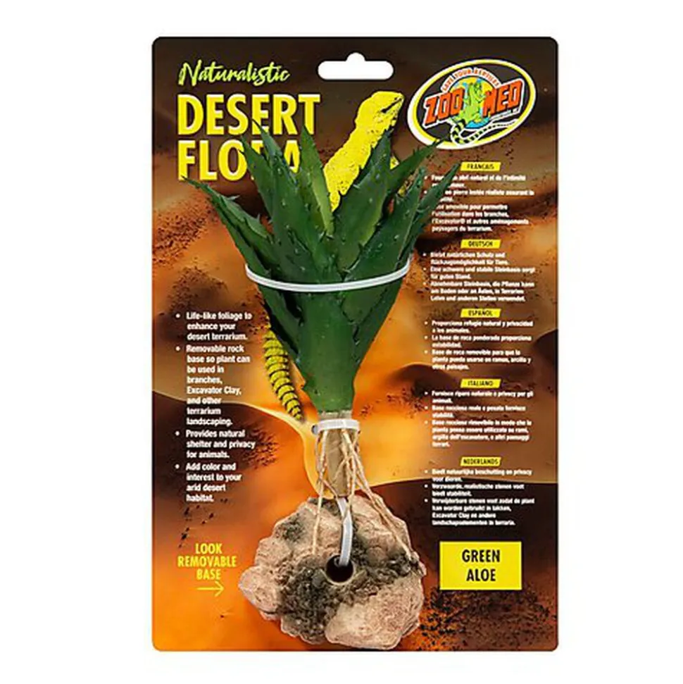 Zoomed - Décoration Artificielle Plante Aloé Vert pour Terrarium - 15,5cm