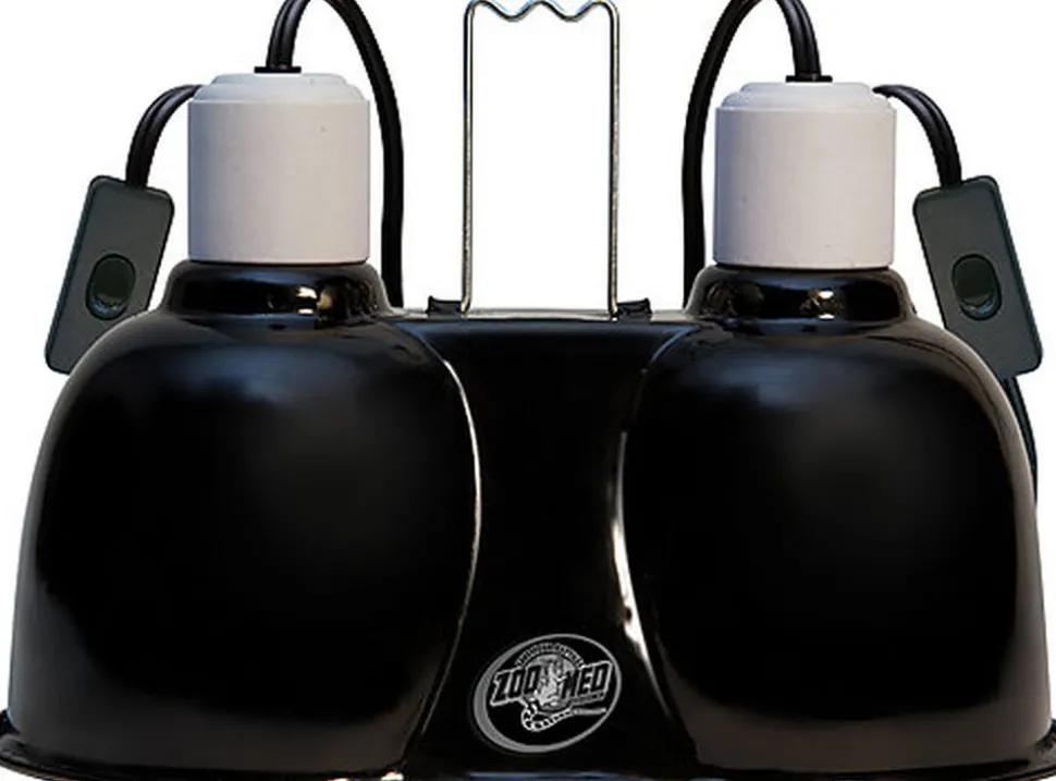 Zoomed - Support de Lampe Double Mini Dôme Profond Mini Combo Deep Dome LF-19E pour Terrarium - 2x100W