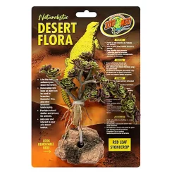 Zoomed -Décoration Artificielle Plante Feuille Rouge pour Terrarium - 16cm